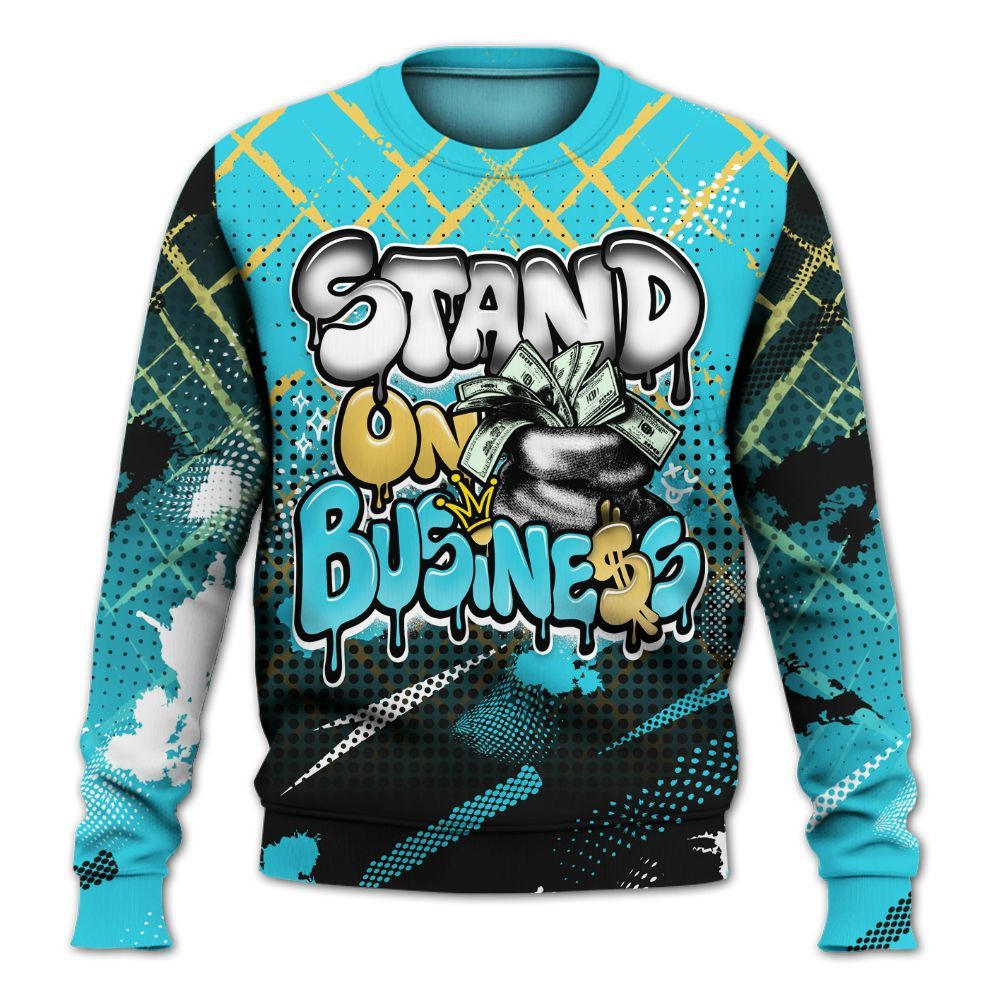 Sweatshirt To Match Retro Gamma Blue 11s - Halftone Stand Business Dripping All Over Print