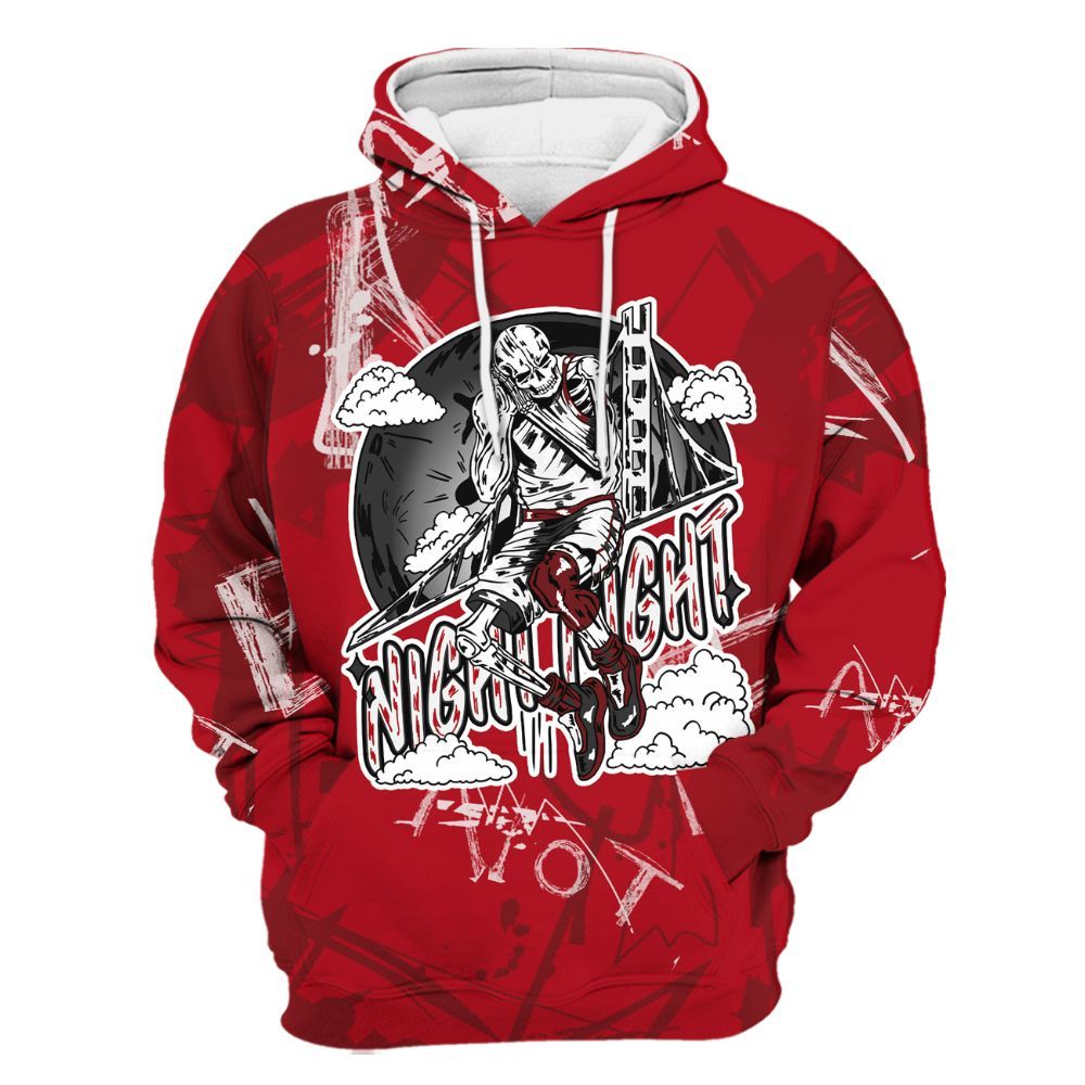 Hoodie To Match Bred Velvet 11s - Seeya Skeleton Messyz All Over Print
