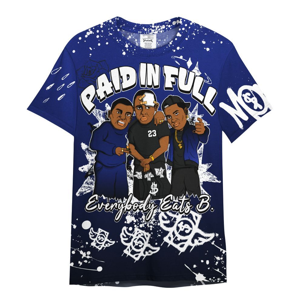 Shirt To Match Air Max Plus Black Racer Blue - Everybody Paid In Full Crayon All Over Print