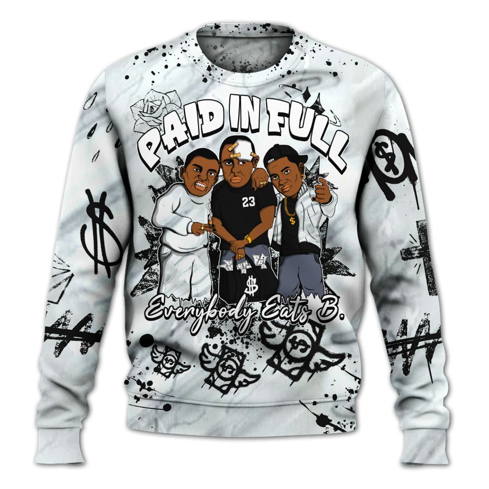 Sweatshirt To Match Air Foamposite Jin Kazama - Everybody Paid In Full Crayon All Over Print
