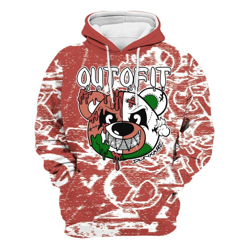 Hoodie To Match Dune Red 13s - Out Of It Bear Avant-Garde All Over Print