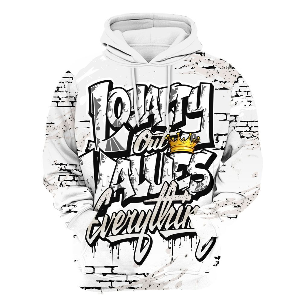 Hoodie To Match Retro Reverse Metallic 5s - Values Of Loyalty Drip All Over Print