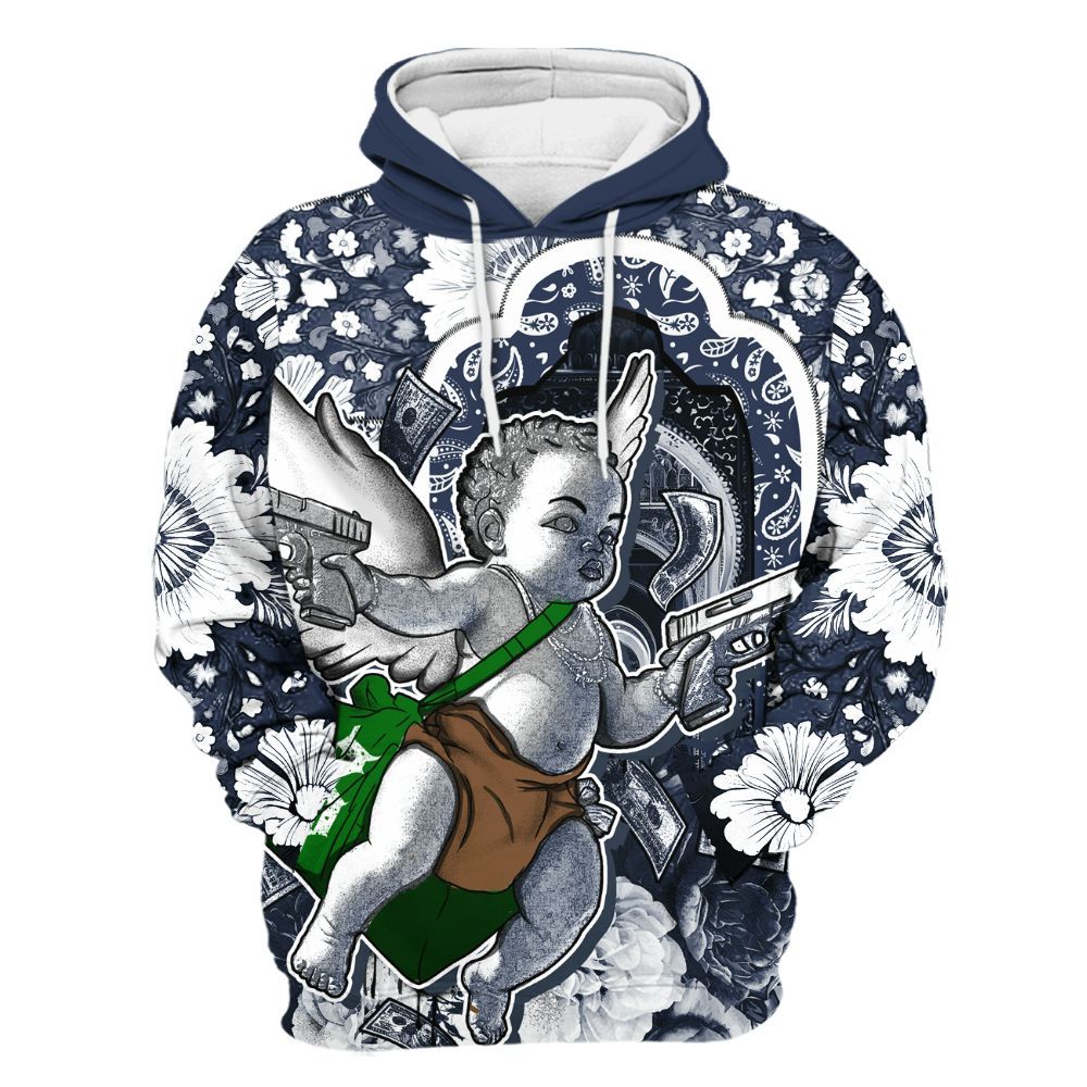 Hoodie To Match Midnight Navy 13s - Angel Money Bag All Over Print