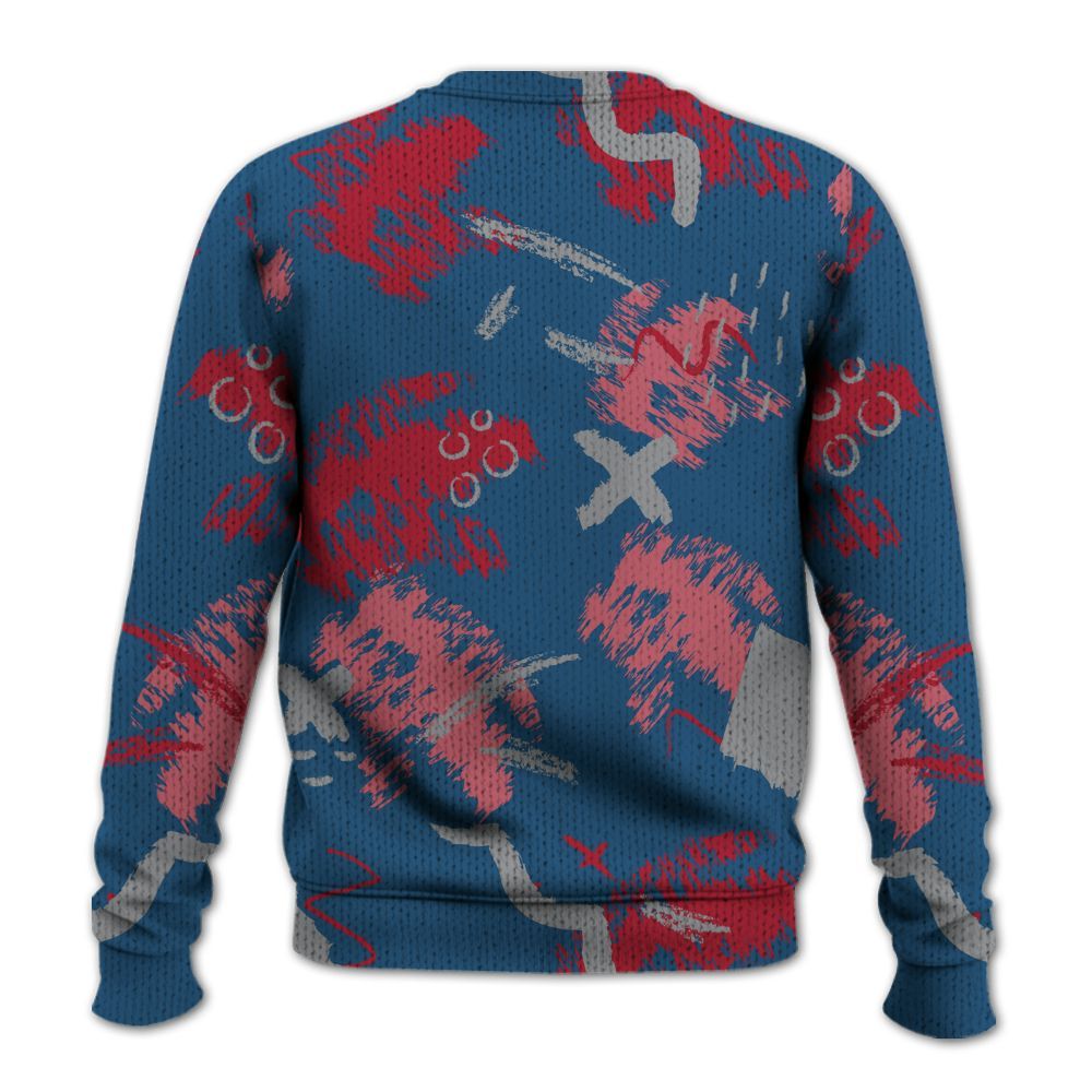 Knitted Sweater To Match Rare Air 3s - Hustle Grind Pray Retro