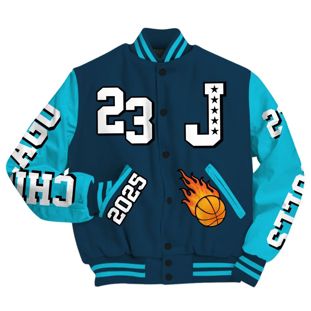Varsity Jacket To Match Air Navy Baltic Blue - Chicago 23 Basketball All Over Print