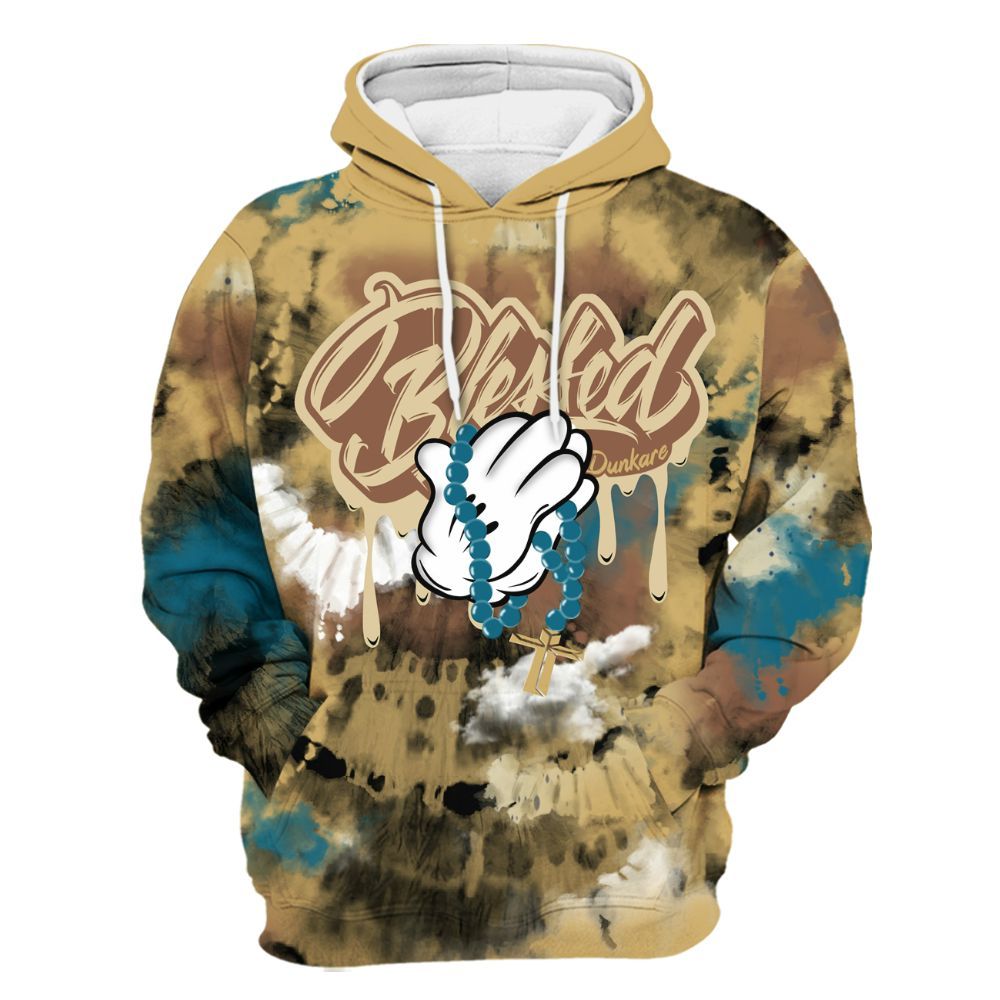 Hoodie To Match Retro Cacao Wow 4s - God Blessed Tie Dye All Over Print
