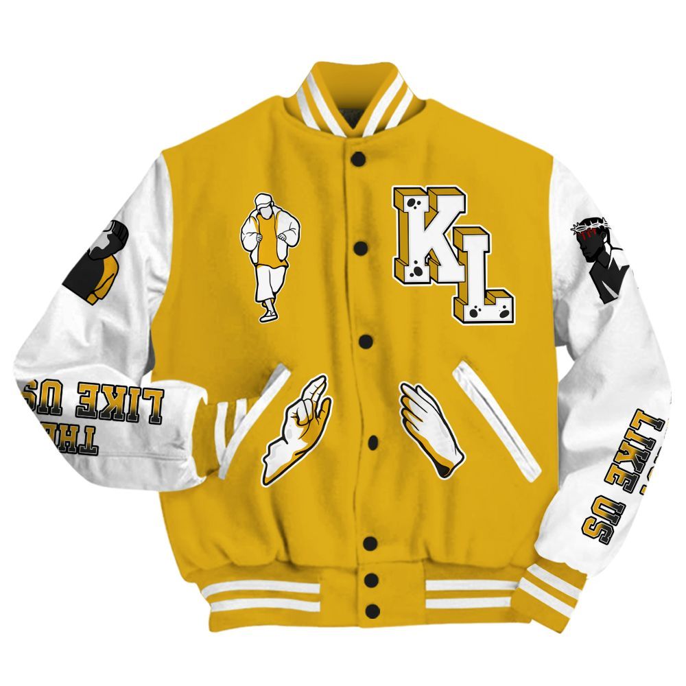 Varsity Jacket To Match Vivid Sulfur 4s - Dislike Us Graphic All Over Print