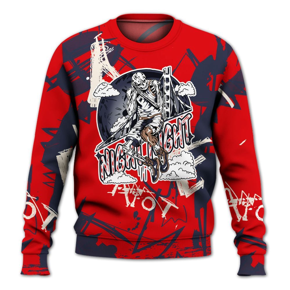Sweatshirt To Match Low OG Howard University 1s - Seeya Skeleton Messyz All Over Print