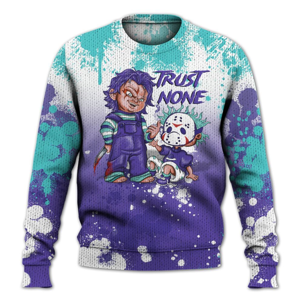 Knitted Sweater To Match Low Hornets 1s - Trust No One Scary