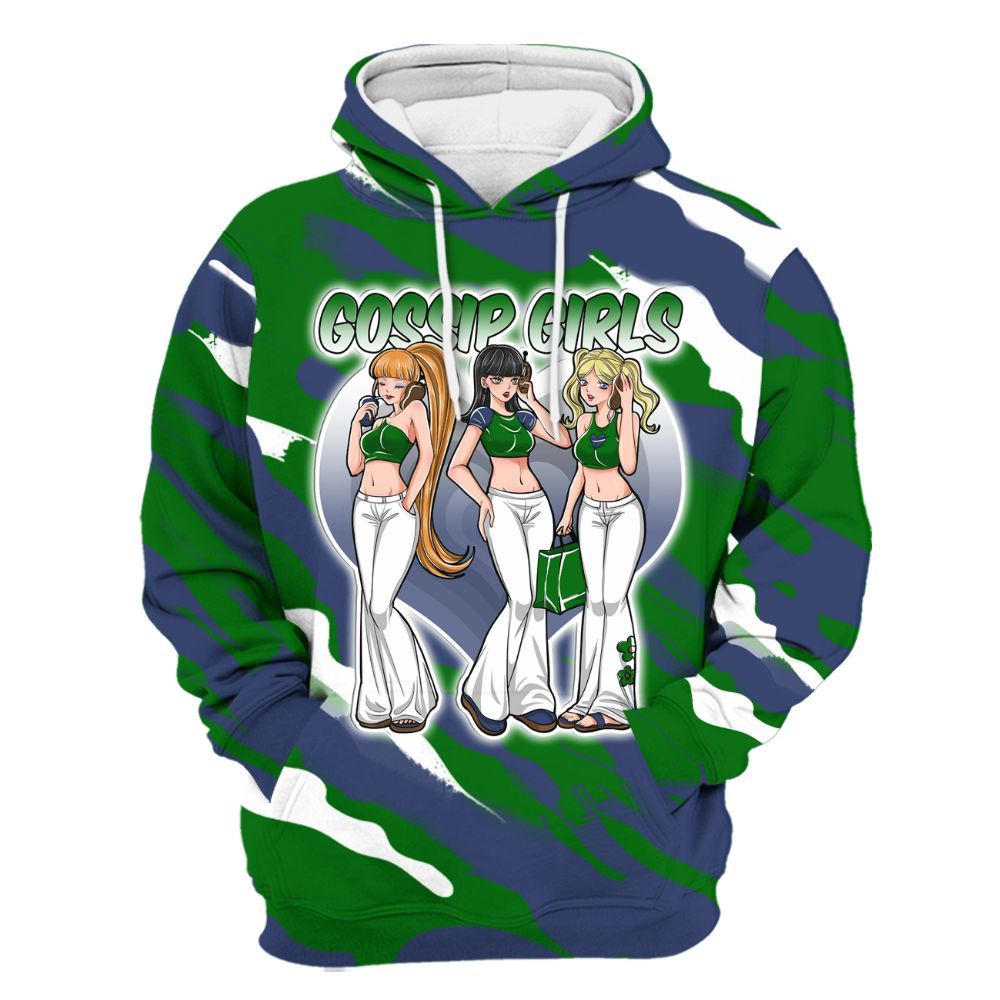 Hoodie To Match Midnight Navy 13s - Gossip'Girls All Over Print