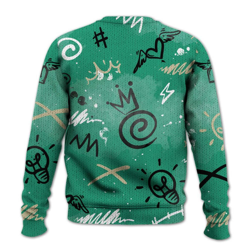 Knitted Sweater To Match Pine Green 4s - Drip Been Di2ferent