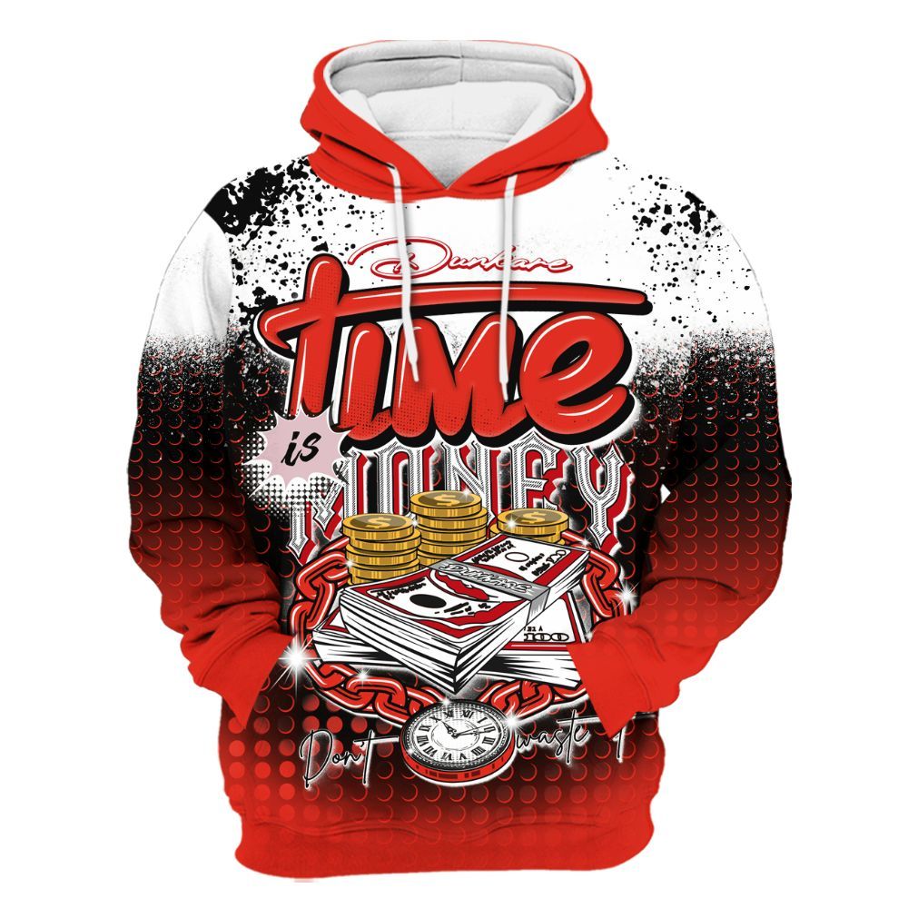 Hoodie To Match Air Force 1 Low GS Valentine's Day - Halftone Time Is Money All Over Print