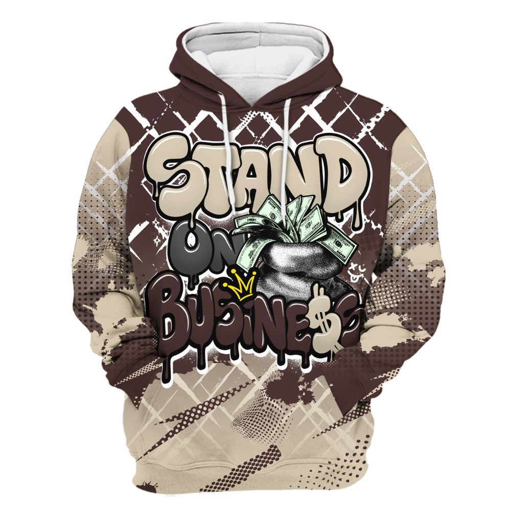 Hoodie To Match Burgundy Crush 3s - Halftone Stand Business Dripping All Over Print