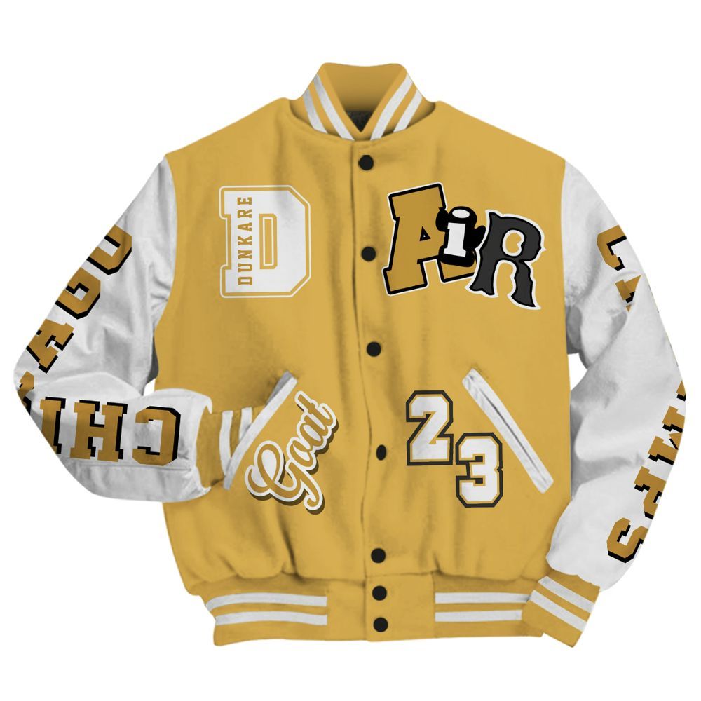 Varsity Jacket To Match Retro Light Ginger 14s - AIR Number 23 GOAT All Over Print