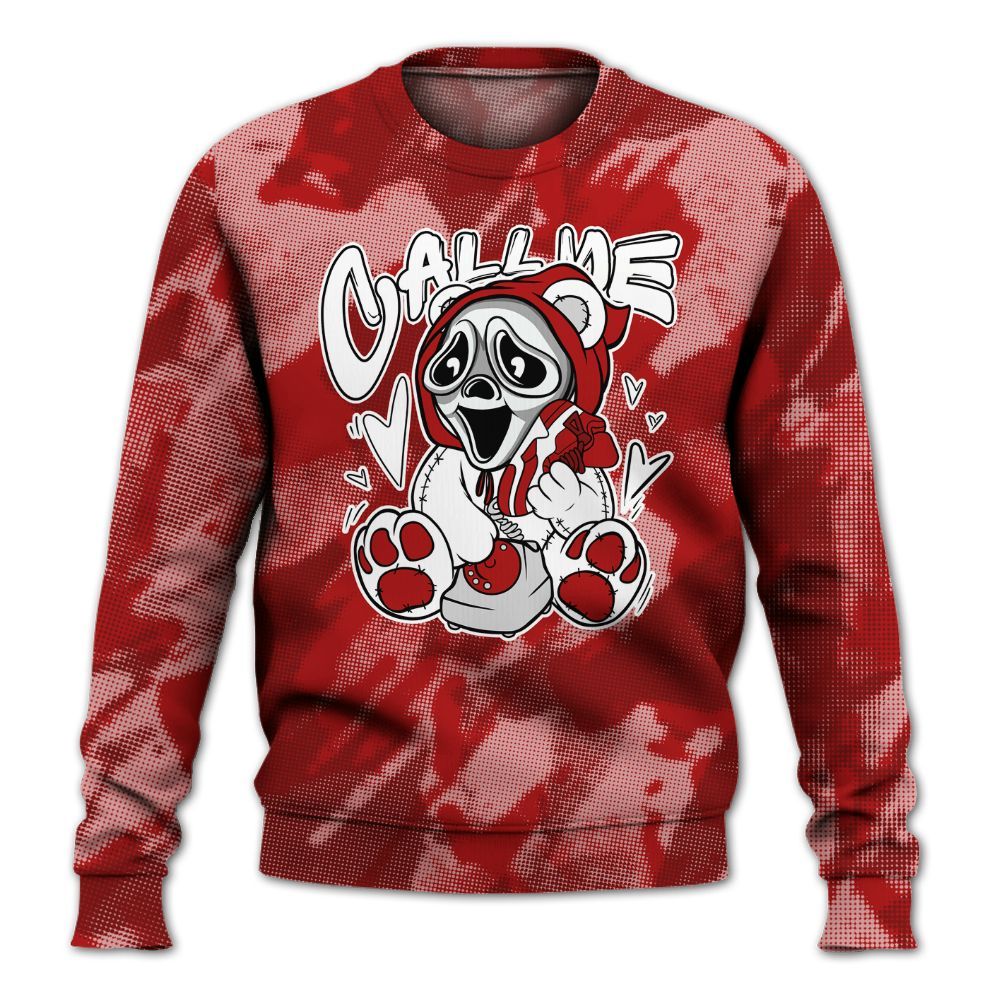 Sweatshirt To Match Red Taxi 12s - Call Me Bear Abstract Halftone All Over Print