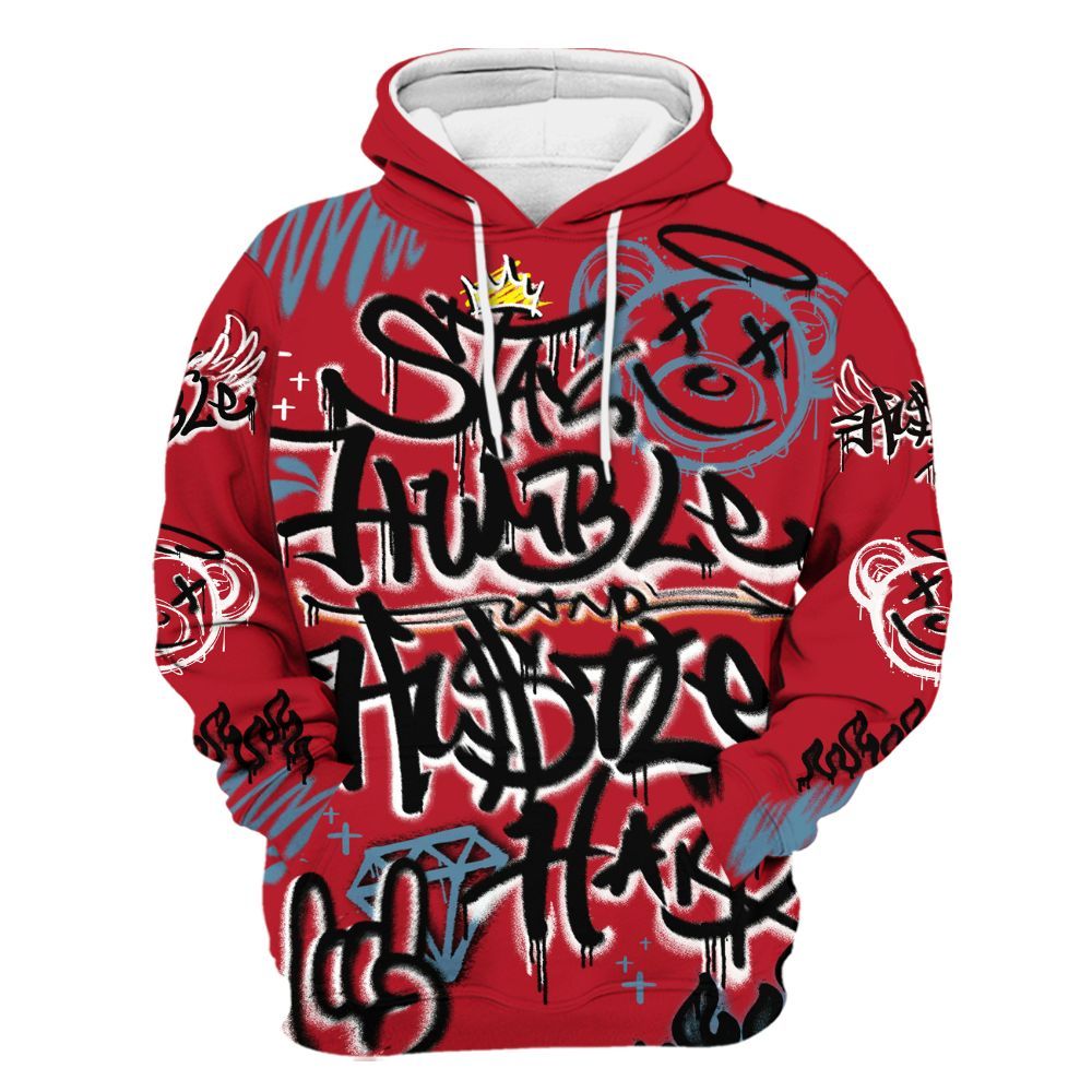 Hoodie To Match Retro Raging Bull 5s - Humble Drip Streetwear Graffity All Over Print