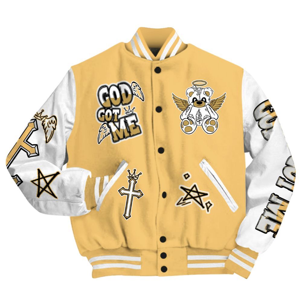 Varsity Jacket To Match Craft Paris 6s - Gods Guides Me Bear All Over Print