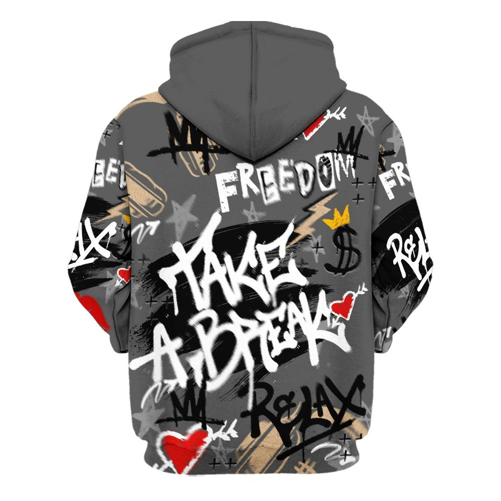 Hoodie To Match Kobe 9 EM Mamba - Take Break Freedom Graffiti Streetwear All Over Print