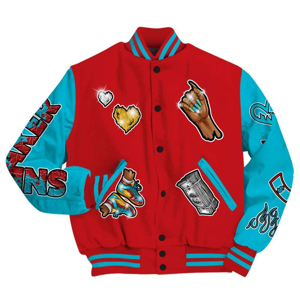 Varsity Jacket To Match Dunk Low Fruity Pebbles - Sneakerz Girlz All Over Print