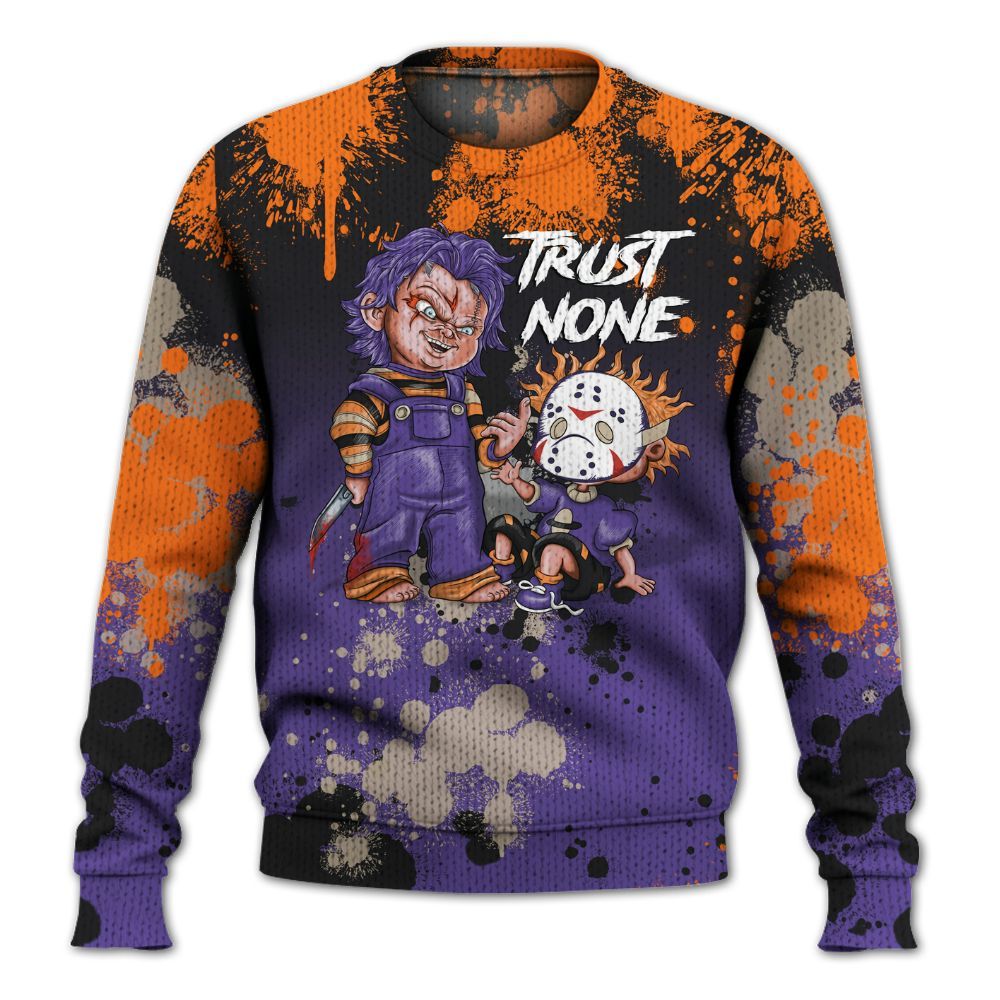 Knitted Sweater To Match Air Max Waffle SP Voltage Purple - Trust No One Scary