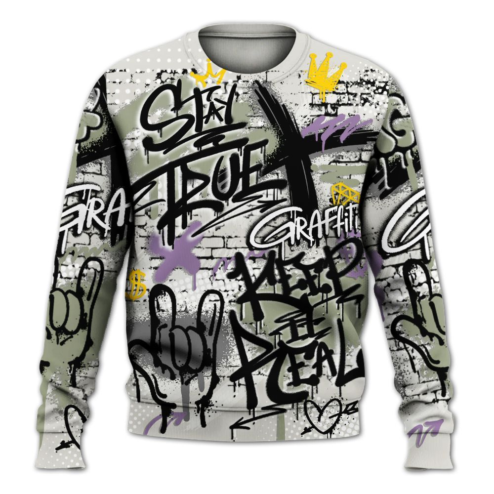 Sweatshirt To Match Dunk Low Floral Swoosh 2025 - True It Real Graffiti Streetwear All Over Print