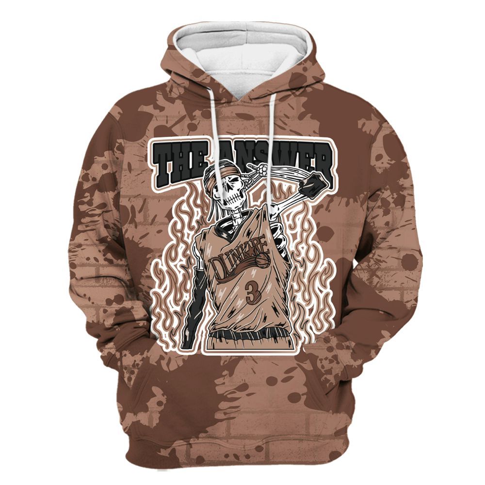 Hoodie To Match KD 4 Christmas - Allen Answer Skeleton Brick All Over Print