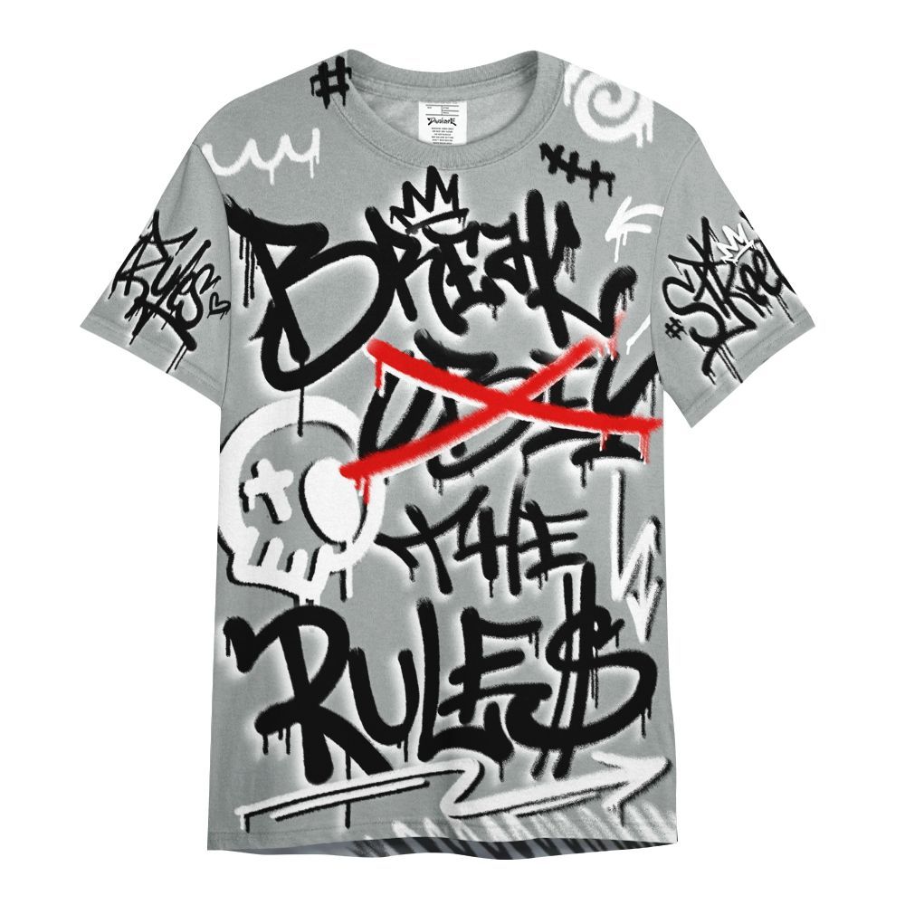 Shirt To Match Dunk Low White Light Smoke Grey - Break Rules Streetwear All Over Print