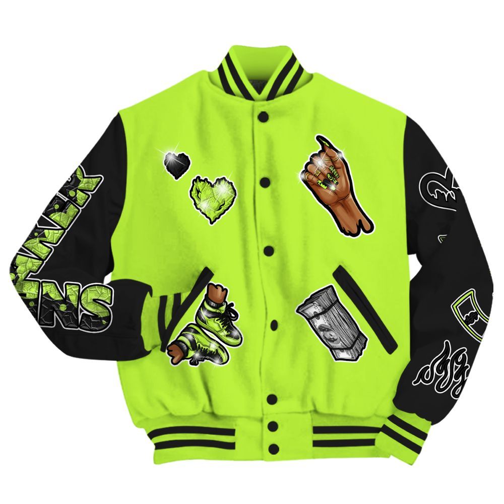 Varsity Jacket To Match Air Force 1 Low Dance Volt - Sneakerz Girlz All Over Print