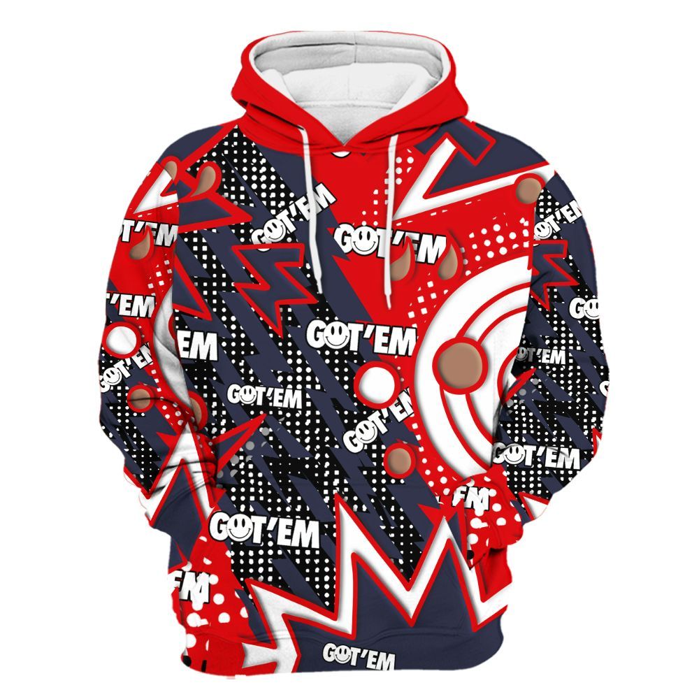 Hoodie To Match Low OG Howard Bison 1s - Retro Vintage 90s All Over Print