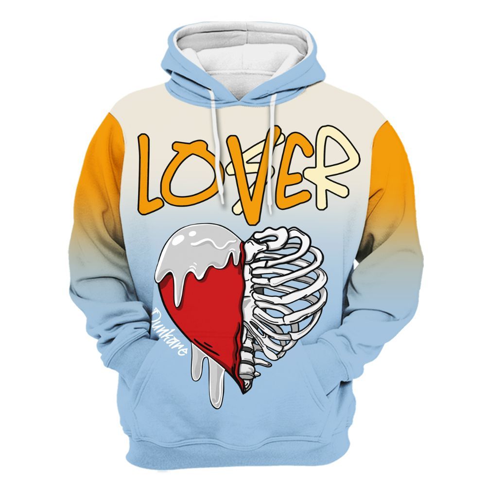 Hoodie To Match Retro High OG Pale Ivory Psychic Blue 1s - Loser Lover Dripping All Over Print