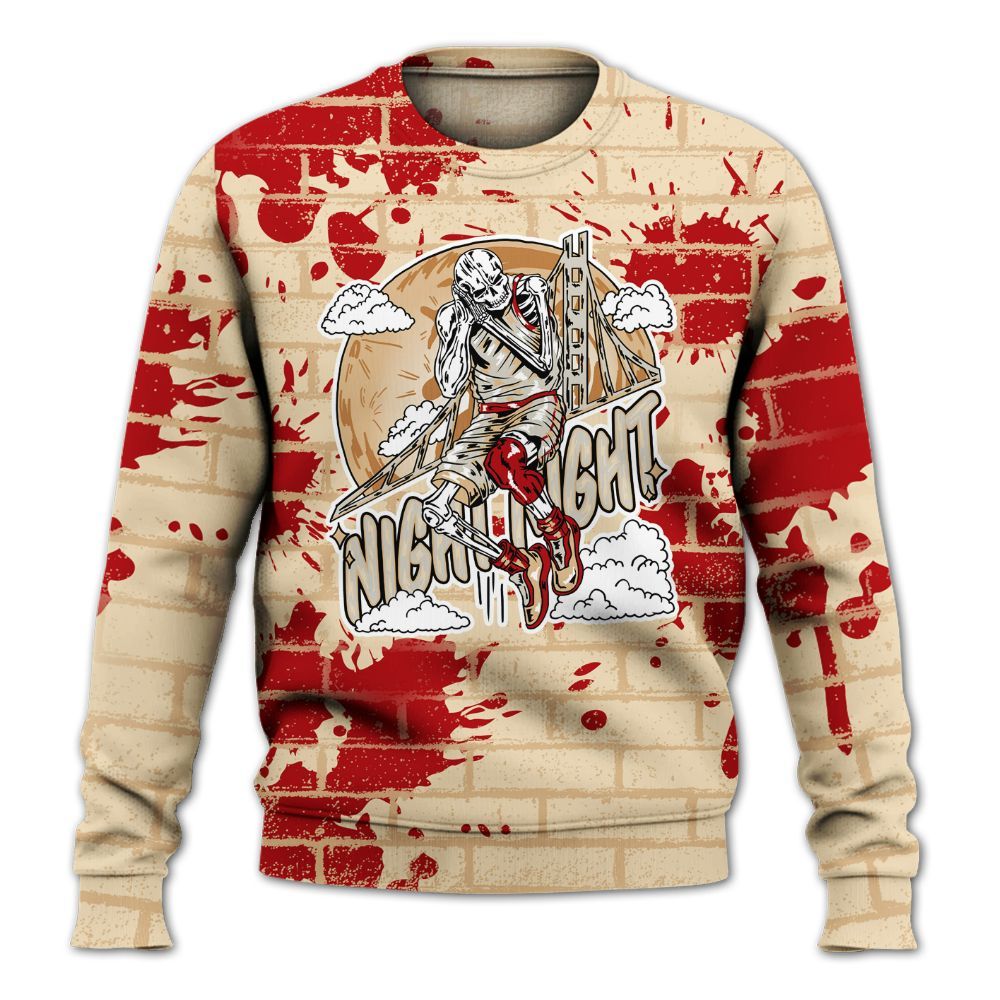 Sweatshirt To Match Dunk Low Strawberry Waffle - Seeya Skeleton Brick All Over Print