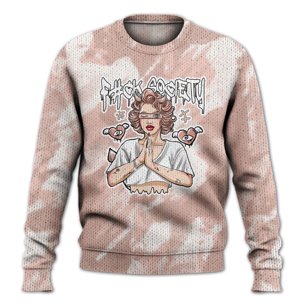 Knitted Sweater To Match Low Legend Pink 11s - F#ck Xociety Halftone