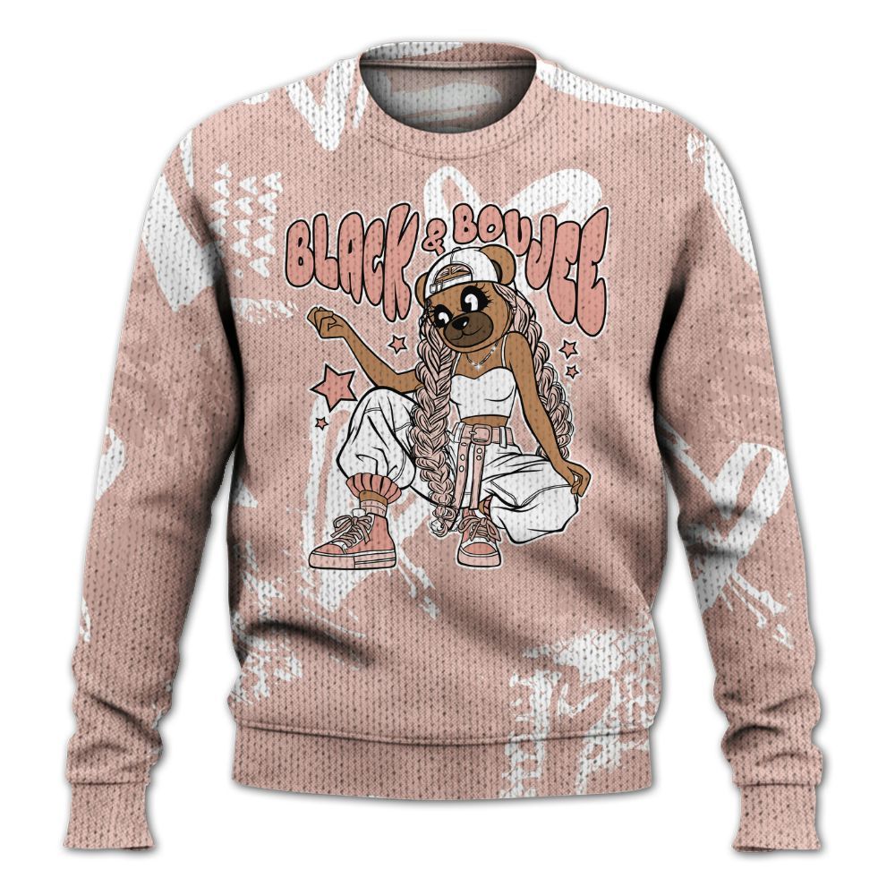 Knitted Sweater To Match Low Legend Pink 11s - Boujee Girls Bear Heart Grunge