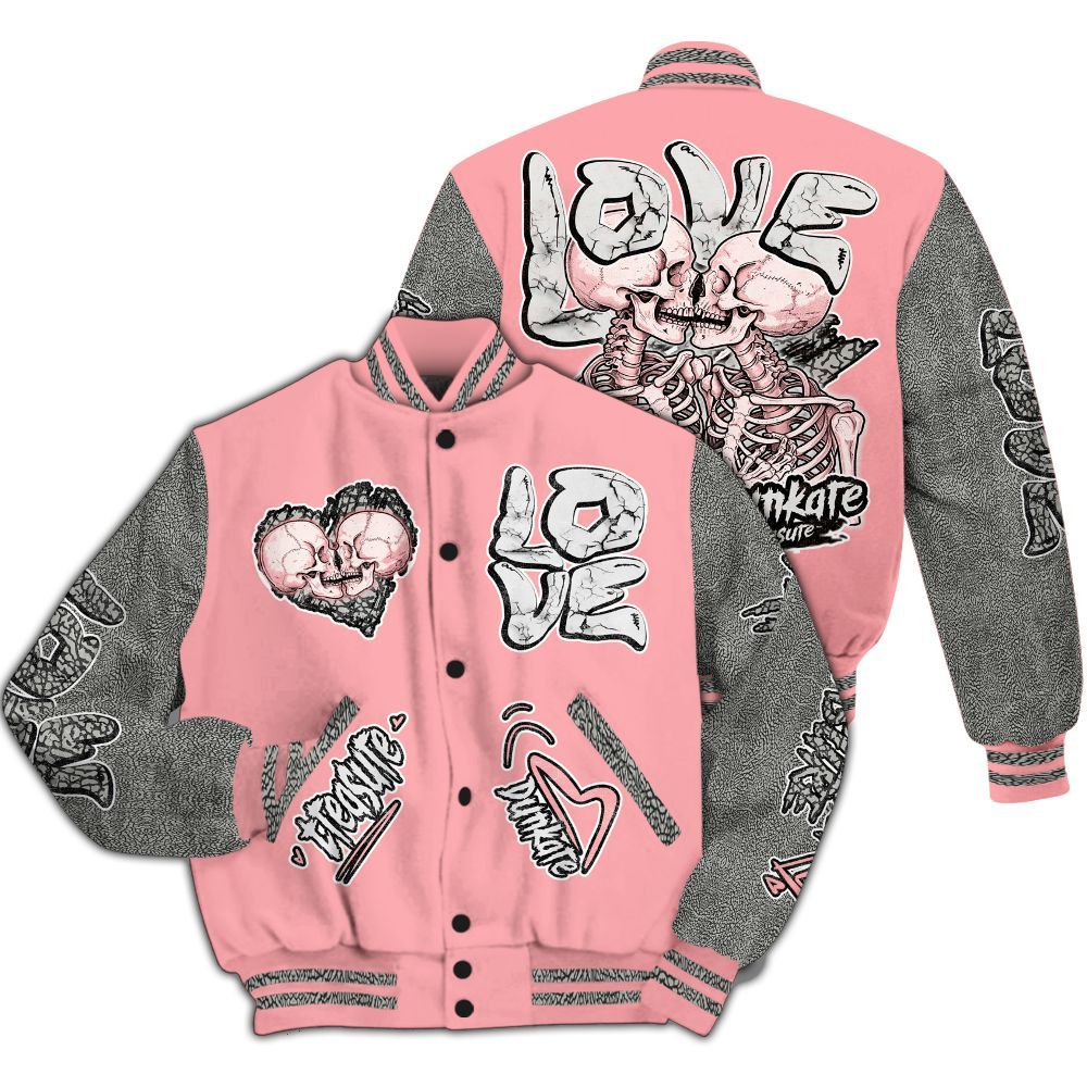 Varsity Jacket To Match Retro Wings 3s - Skull Bear All Over Print