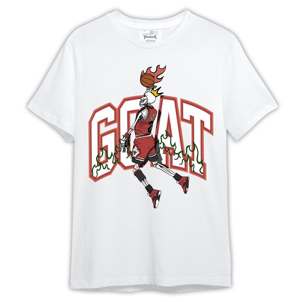 Shirt To Match Dune Red 13s - G.O.A.T Skeleton Fire Shirt Outfit