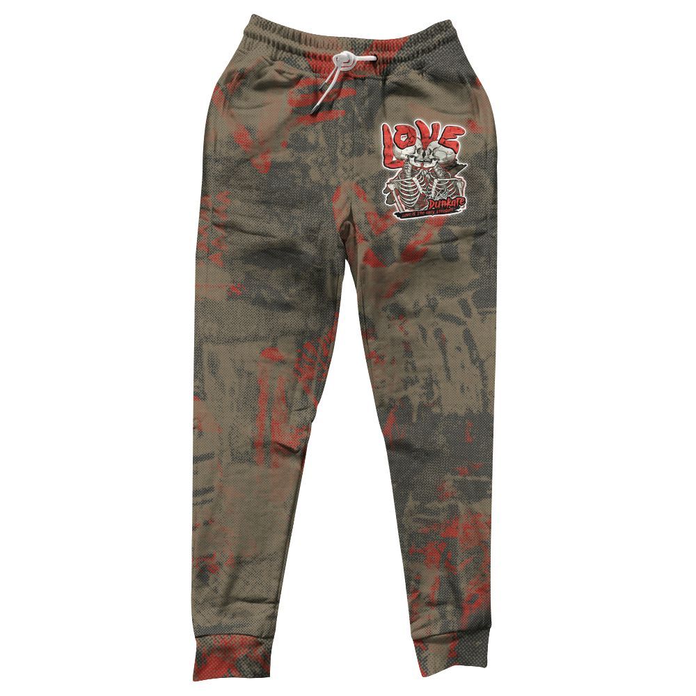Sweatpant To Match Olive 9s - Skull Love All Over Print