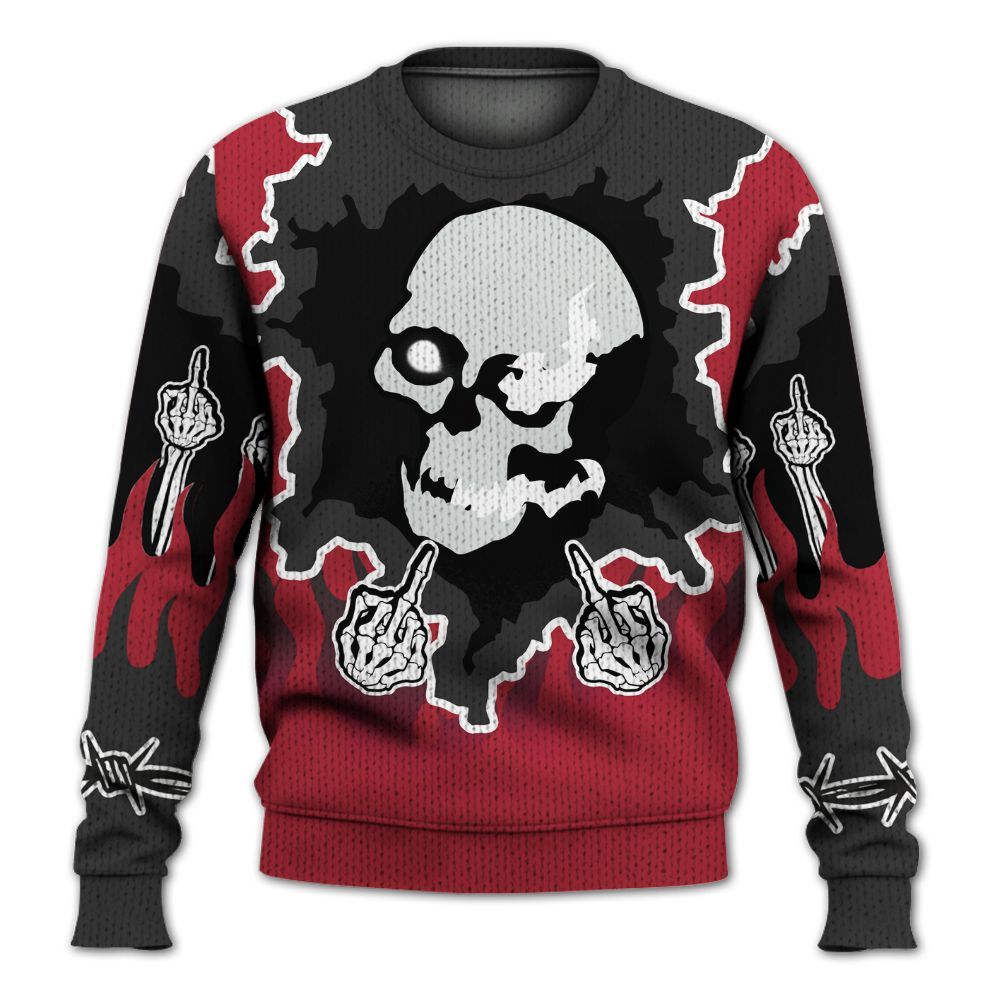 Knitted Sweater To Match Black Toe 14s - F Around Find Out Graphic Trapped