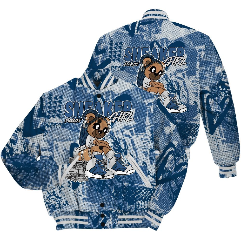 Varsity Jacket To Match High OG Midnight Navy 1s Shirt - Sneaker Girl Bear Heart Grunge All Over Print
