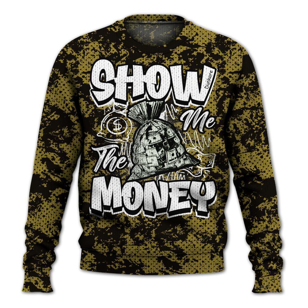 Knitted Sweater To Match Air Flightposite Metallic Gold - Show Me The Money Retro