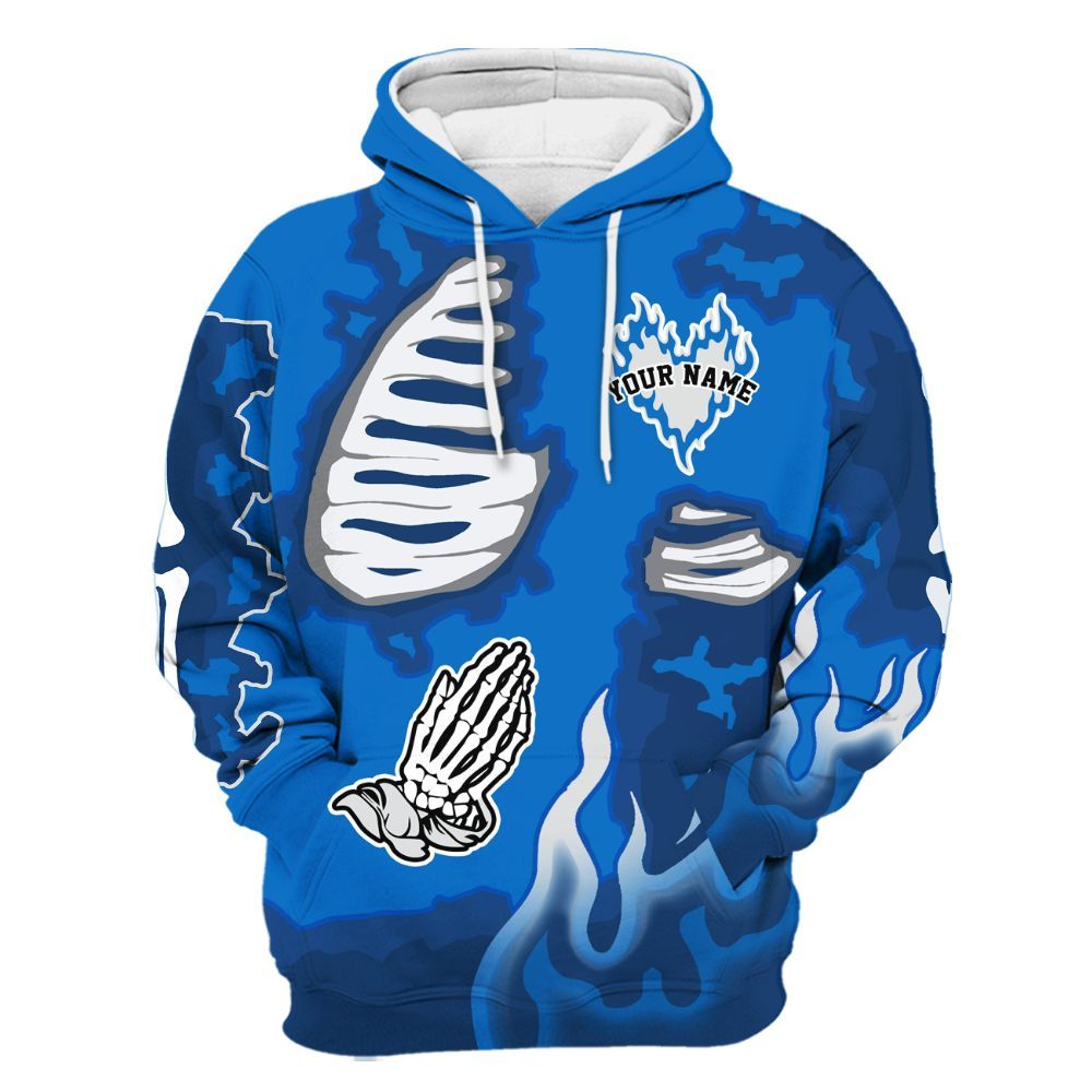 Hoodie To Match Blueberry 12s - Dislike Us Graphic Burning Custom Name All Over Print