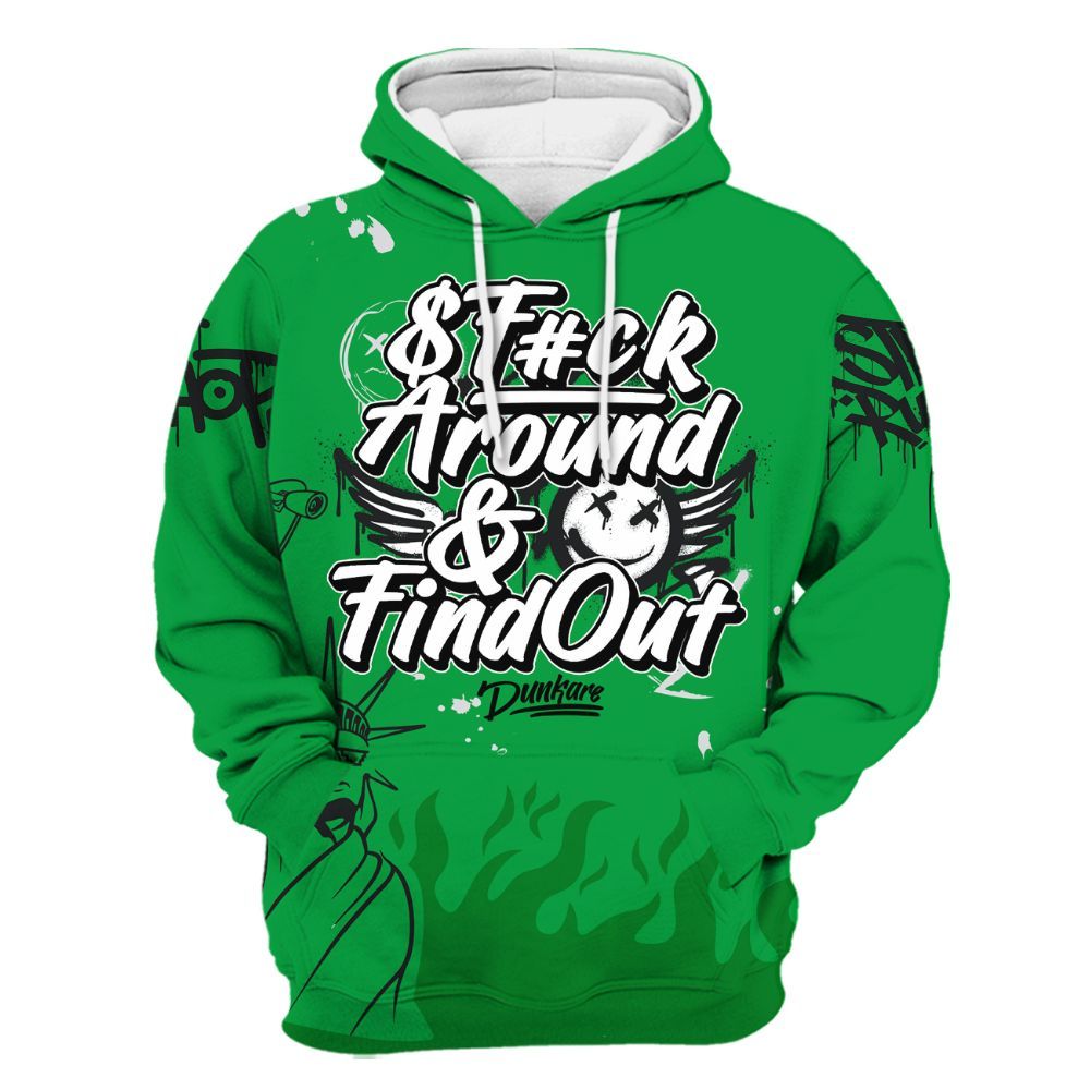Hoodie To Match Low Lucky Green 1s - Graphic Fck Around Find Out All Over Print