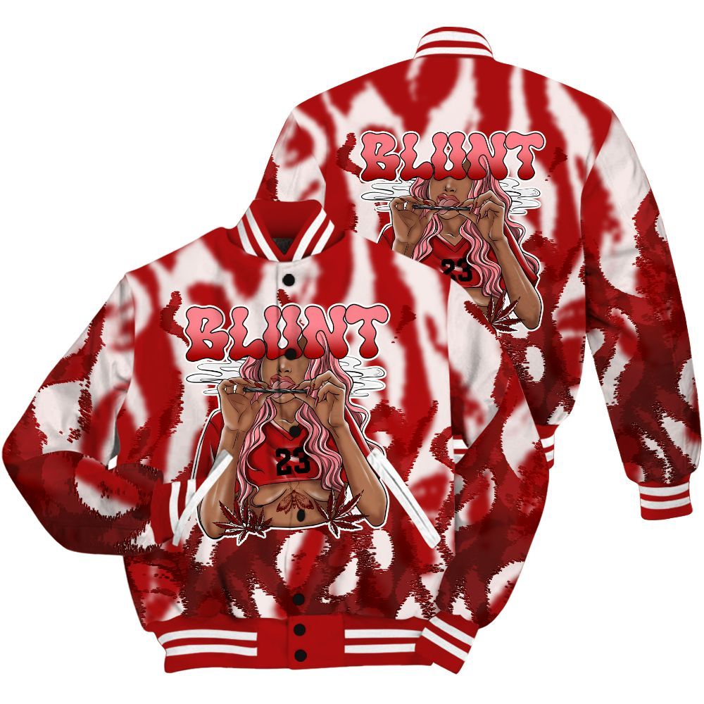 Varsity Jacket To Match Red Taxi 12s Shirt - Bluntz Burnz All Over Print