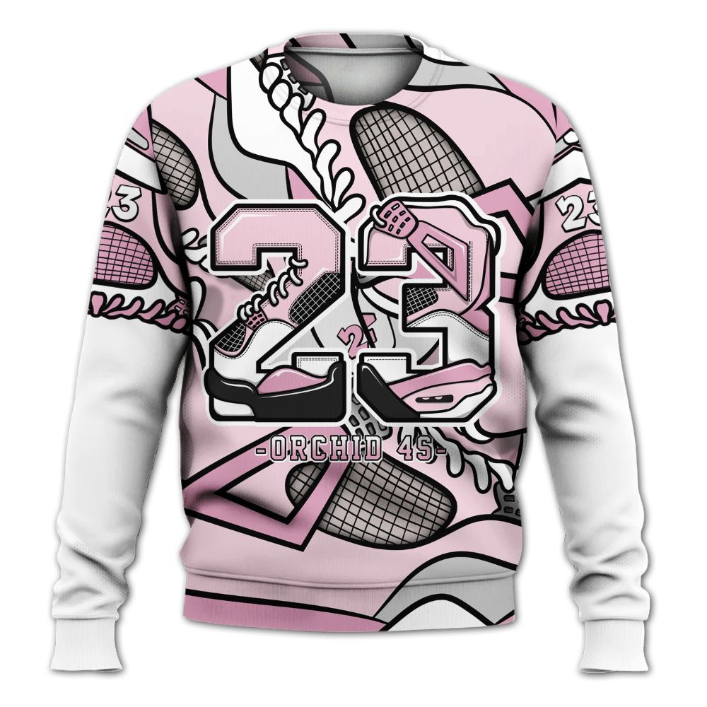 Sweatshirt To Match Orchid 4s - Number 23 Style 4s All Over Print