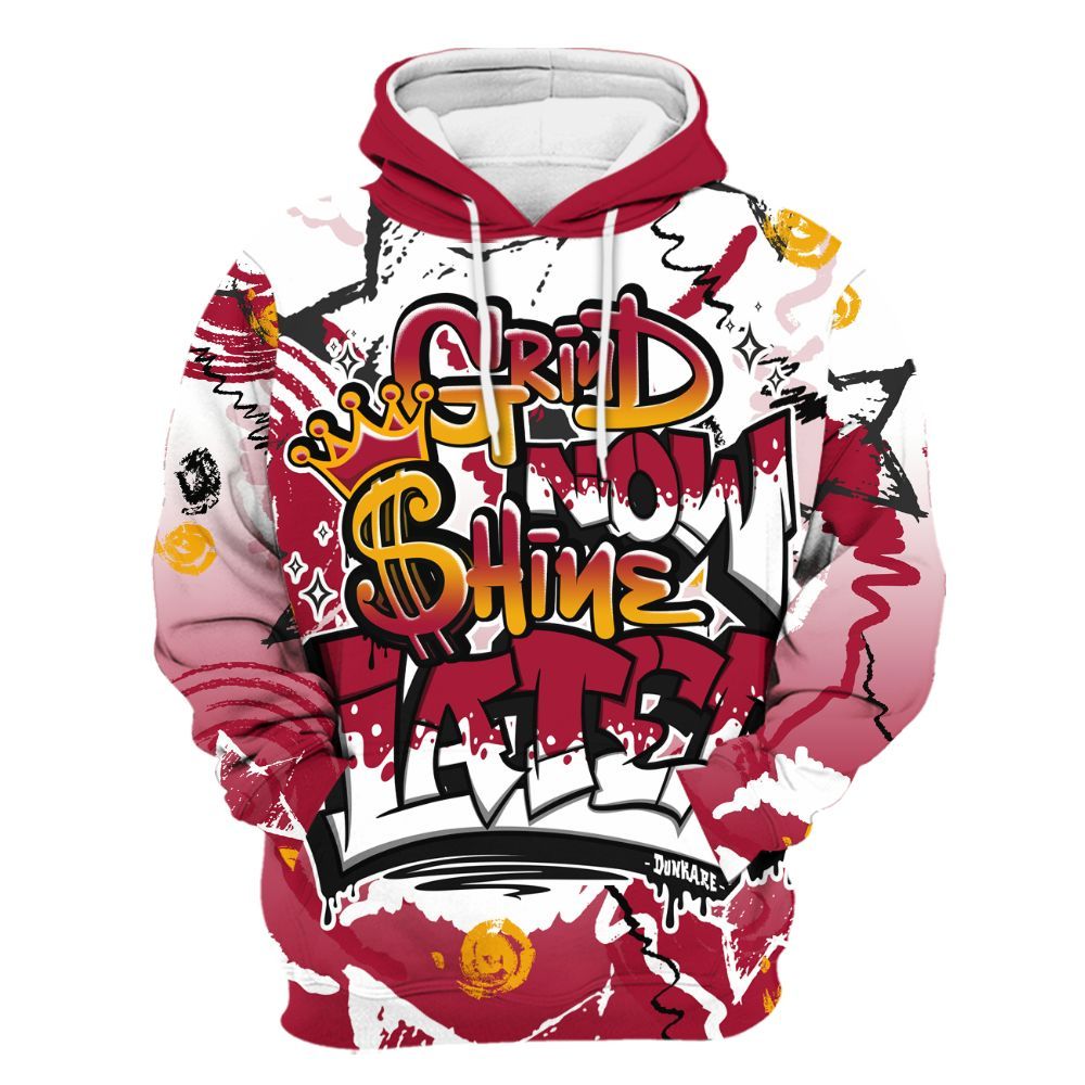 Hoodie To Match Cardinal 7s - Grind Shine Later Drip All Over Print