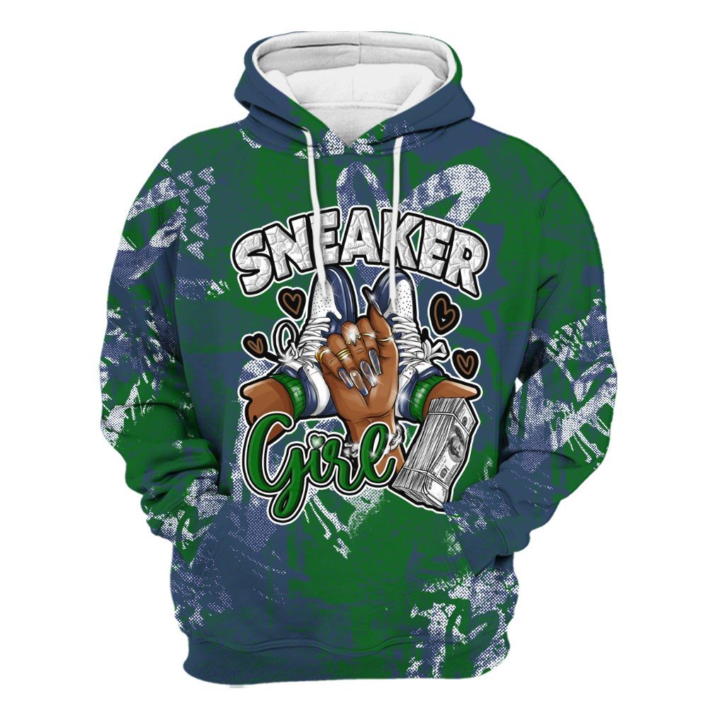 Hoodie To Match Midnight Navy 13s - Sneakerz Girlz Heart Grunge All Over Print