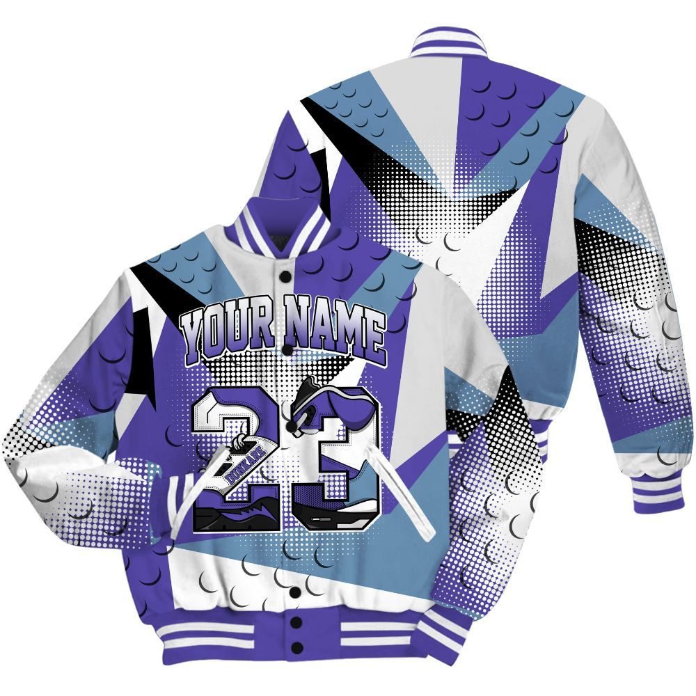 Varsity Jacket To Match Retro Concord 5s Shirt, Poly Custom Name Number 23 5s All Over Print