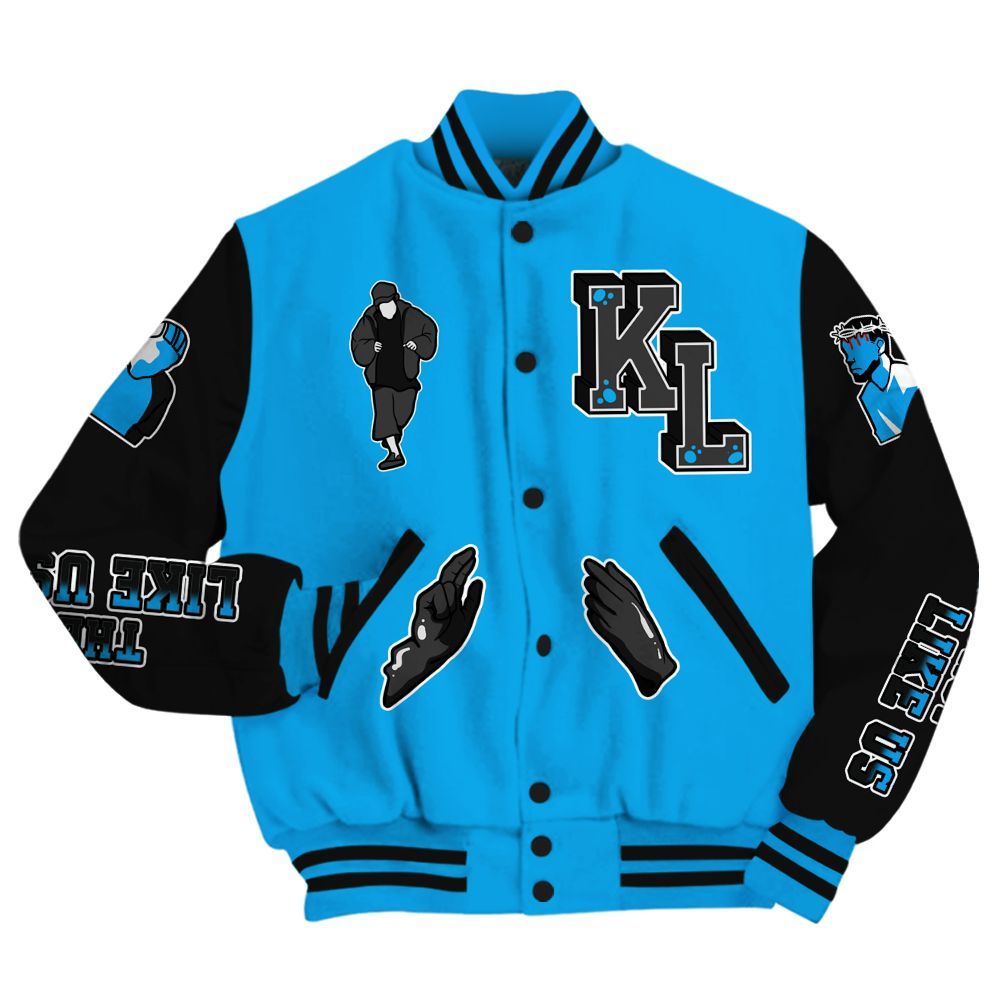 Varsity Jacket To Match Black University Blue 2022 13s - Dislike Us Graphic All Over Print