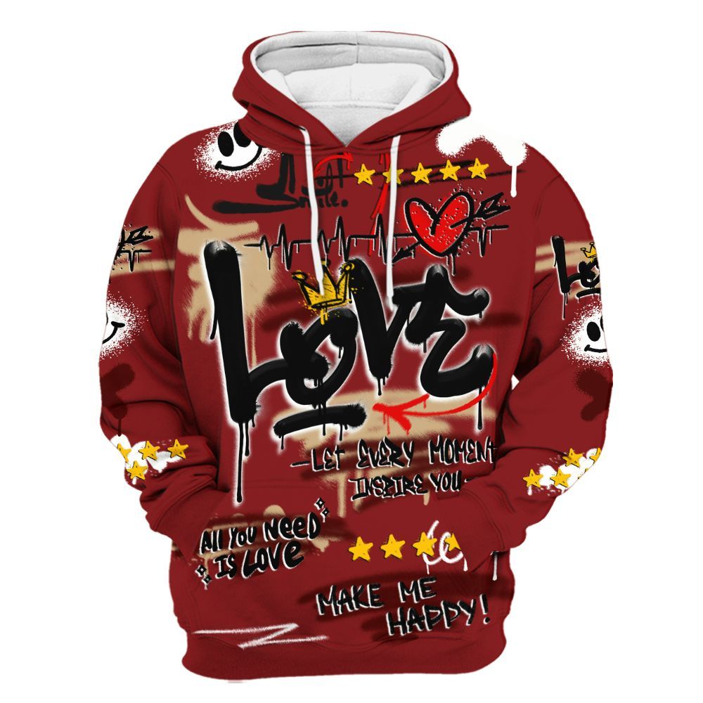 Hoodie To Match Bin 23 3s - Happy Love Beats Graffiti Streetwear All Over Print