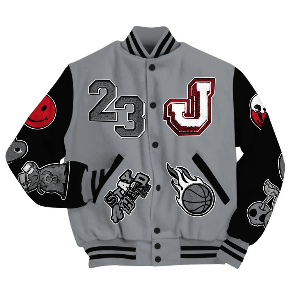 Varsity Jacket To Match Black Cement 3s - Hustles Money Number 23 All Over Print
