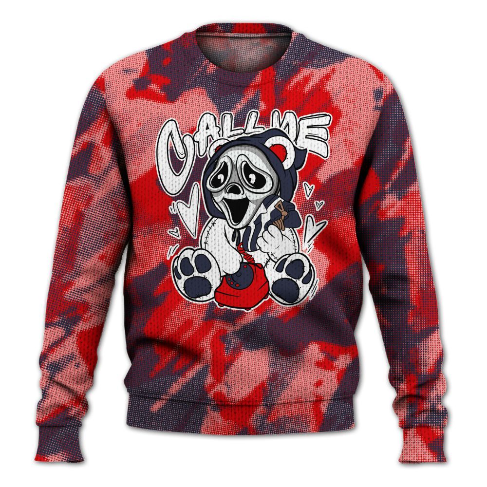 Knitted Sweater To Match Low OG Howard University 1s - Call Me Bear Abstract Halftone